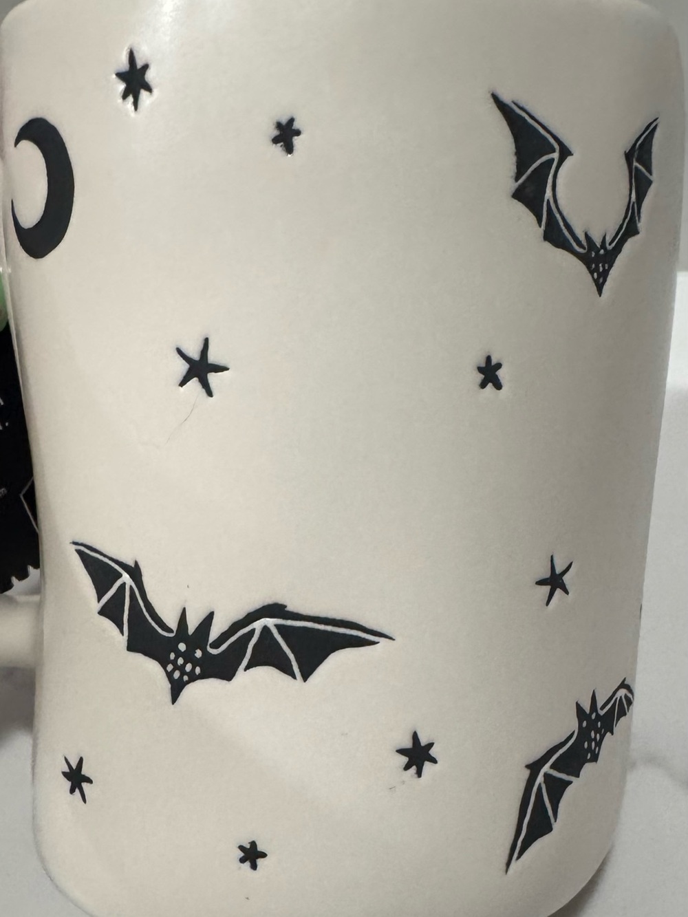 Rae Dunn Halloween Coffee Mug “Witchy Before Coffee” Moon Stars Bats NWT - Picture 3 of 5